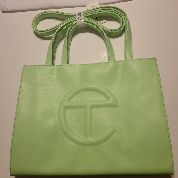 Medium Double Mint Shopping Bag- Green - Picture 8 of 16